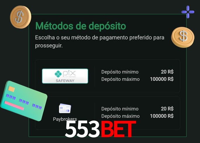 O cassino 553BET oferece uma grande variedade de métodos de pagamento